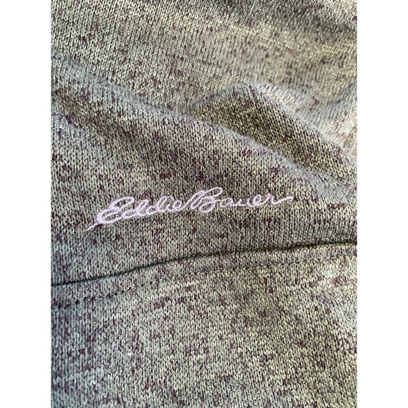 Eddie Bauer Sweater Mens Large Green Fleece Pullover Snap‎ Button Outdoors Warm - Picture 2 of 8